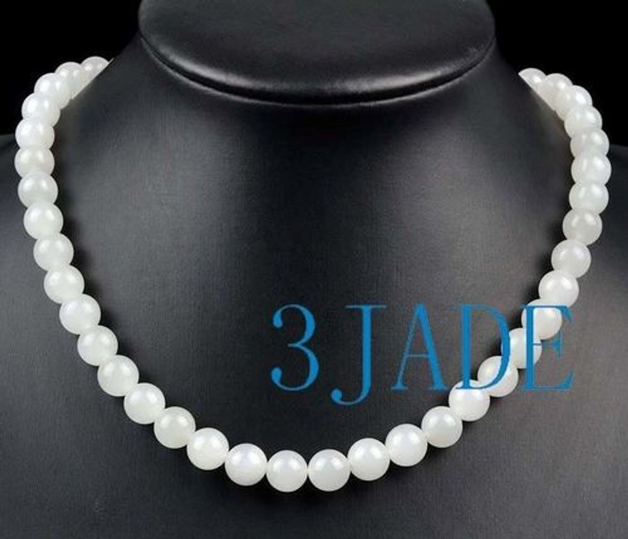 White jade beads necklace