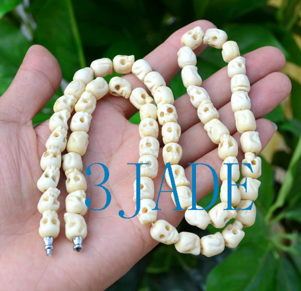 Large Bone Beads, Natural Bone Bead, 8 & 12mm Bone Bead Necklace, Smoo |  aysjewels