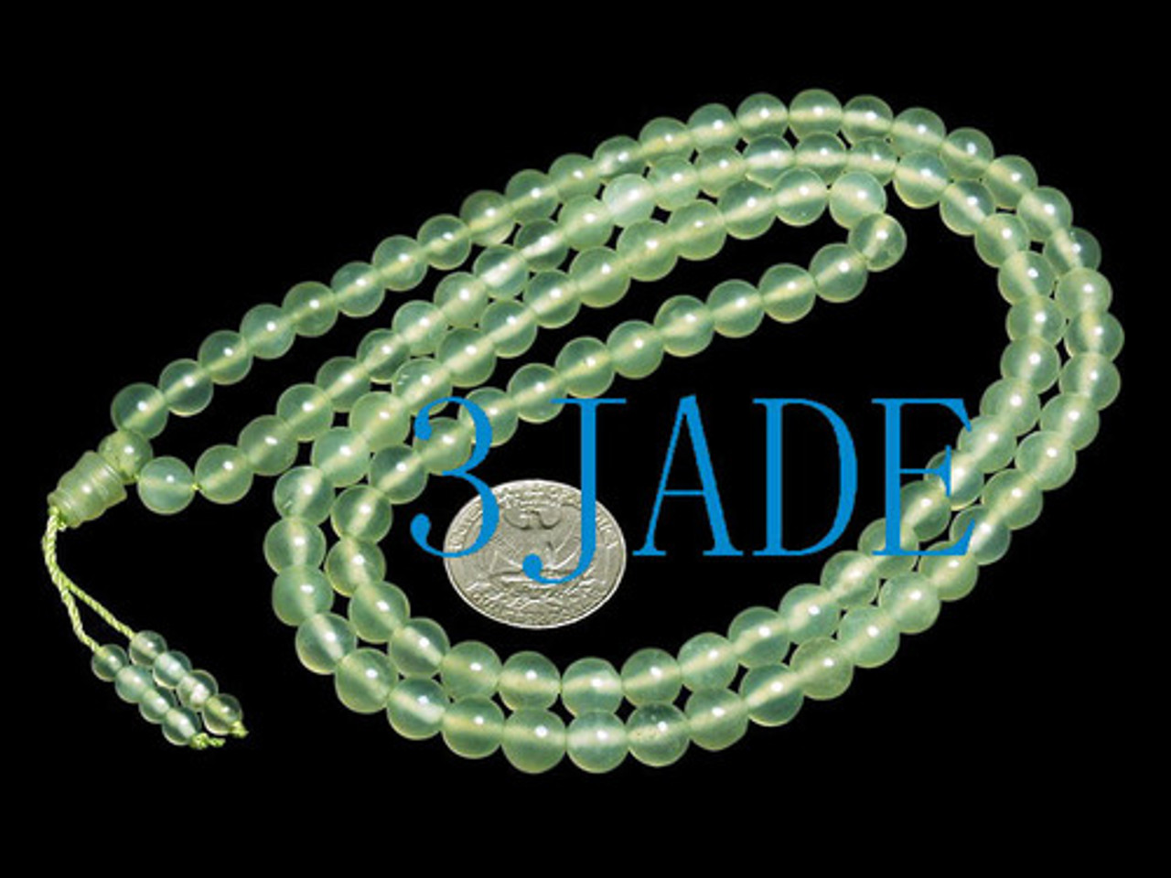31" Natural Xiu Jade/Serpentine Mantra Meditation Buddhist 108 Prayer Beads Mala
