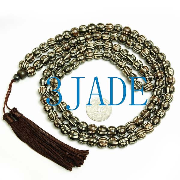 Tibetan bone prayer beads