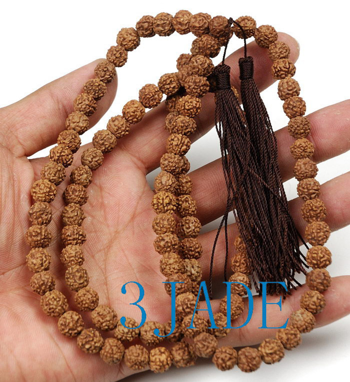 Tibetan Natural Rudraksha Bodhi Seed Mantra Meditation Prayer