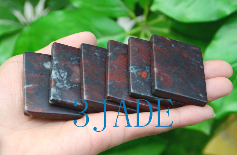 6pcs Chicken-blood Stone / Cinnabar Carp Leaping Over Dragon Gate  Pendants