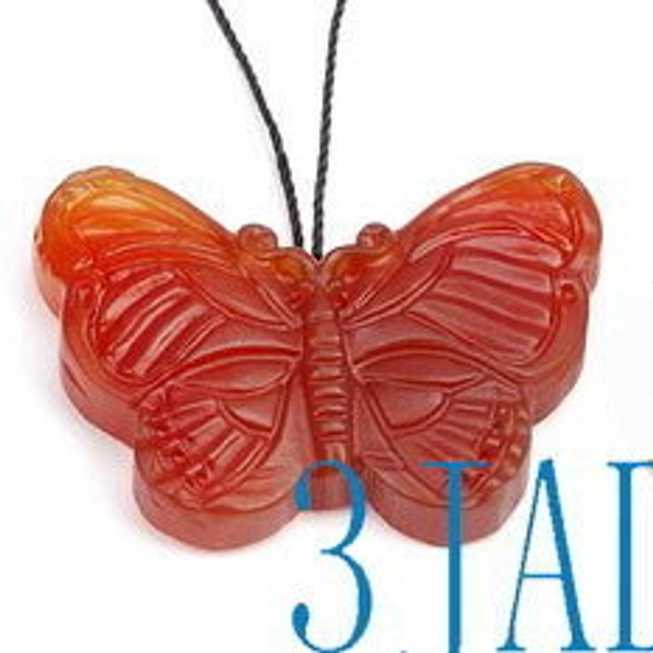 Red Carnelian Butterfly Amulet Pendant