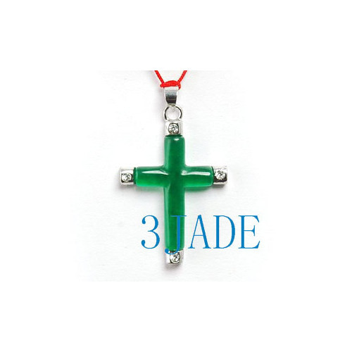 green jade cross pendant