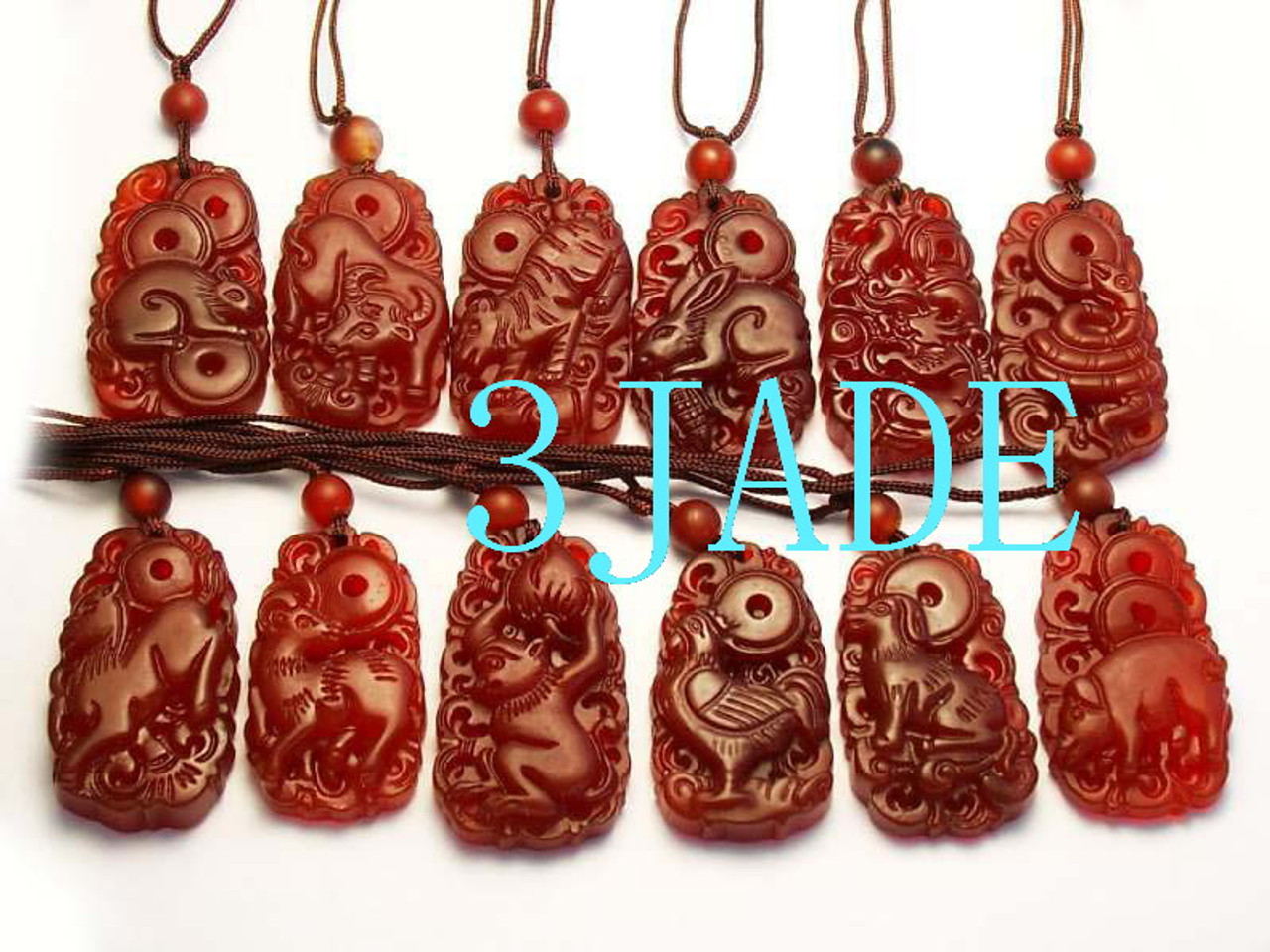 red carnelian zodiac animal pendants