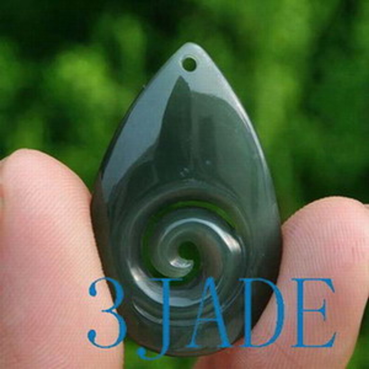 Natural Nephrite Jade Koru Pendant NZ Maori Style Carving Symbol of Rejuvenation