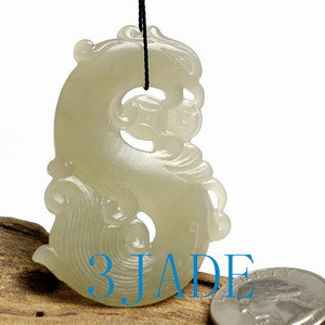 Natural Nephrite Jade Phoenix Pendant Chinese Tang Dynasty Style