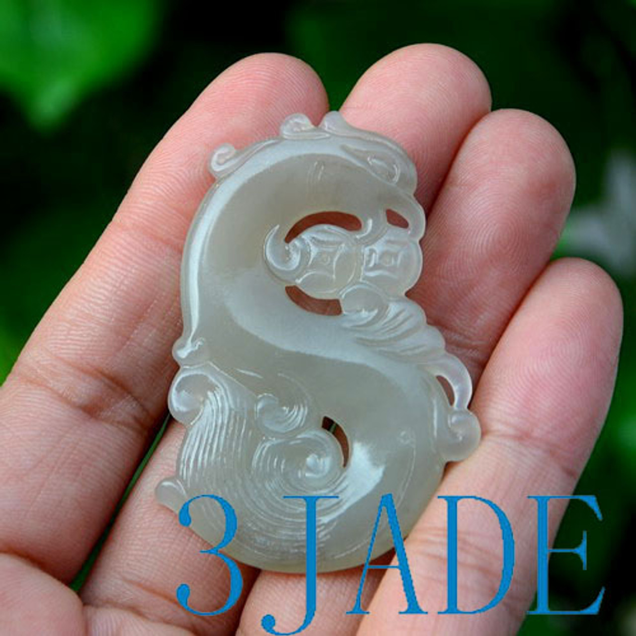 Natural Nephrite Jade Phoenix Pendant Chinese Tang Dynasty Style