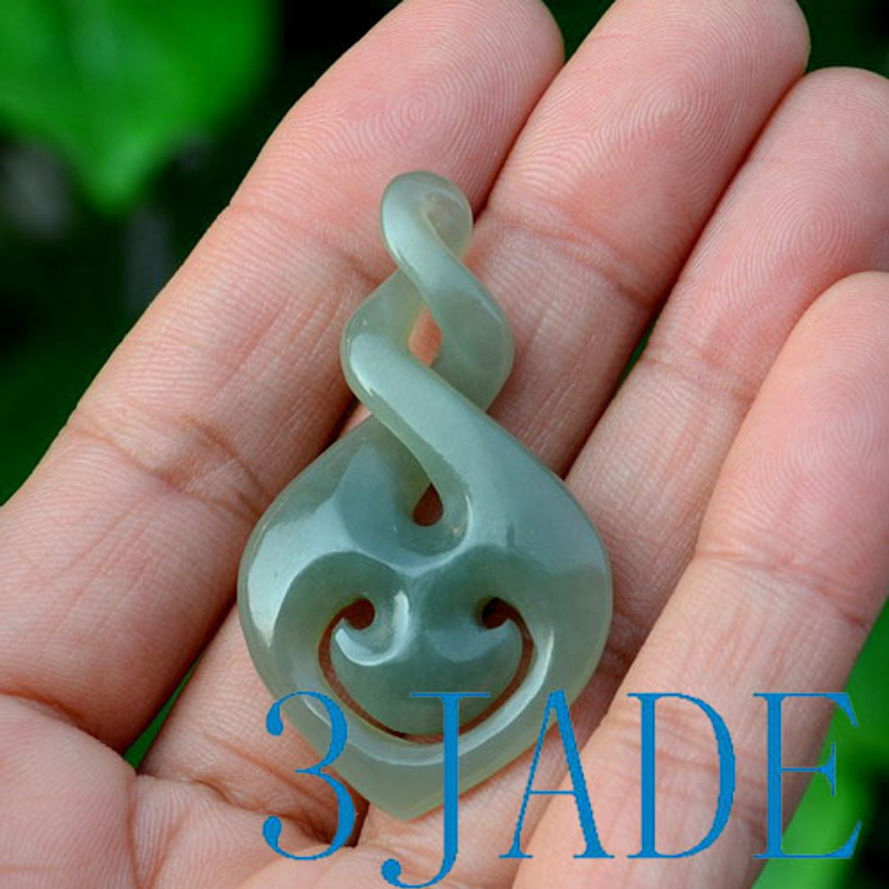 Jade Double Twist Amulet Pendant 