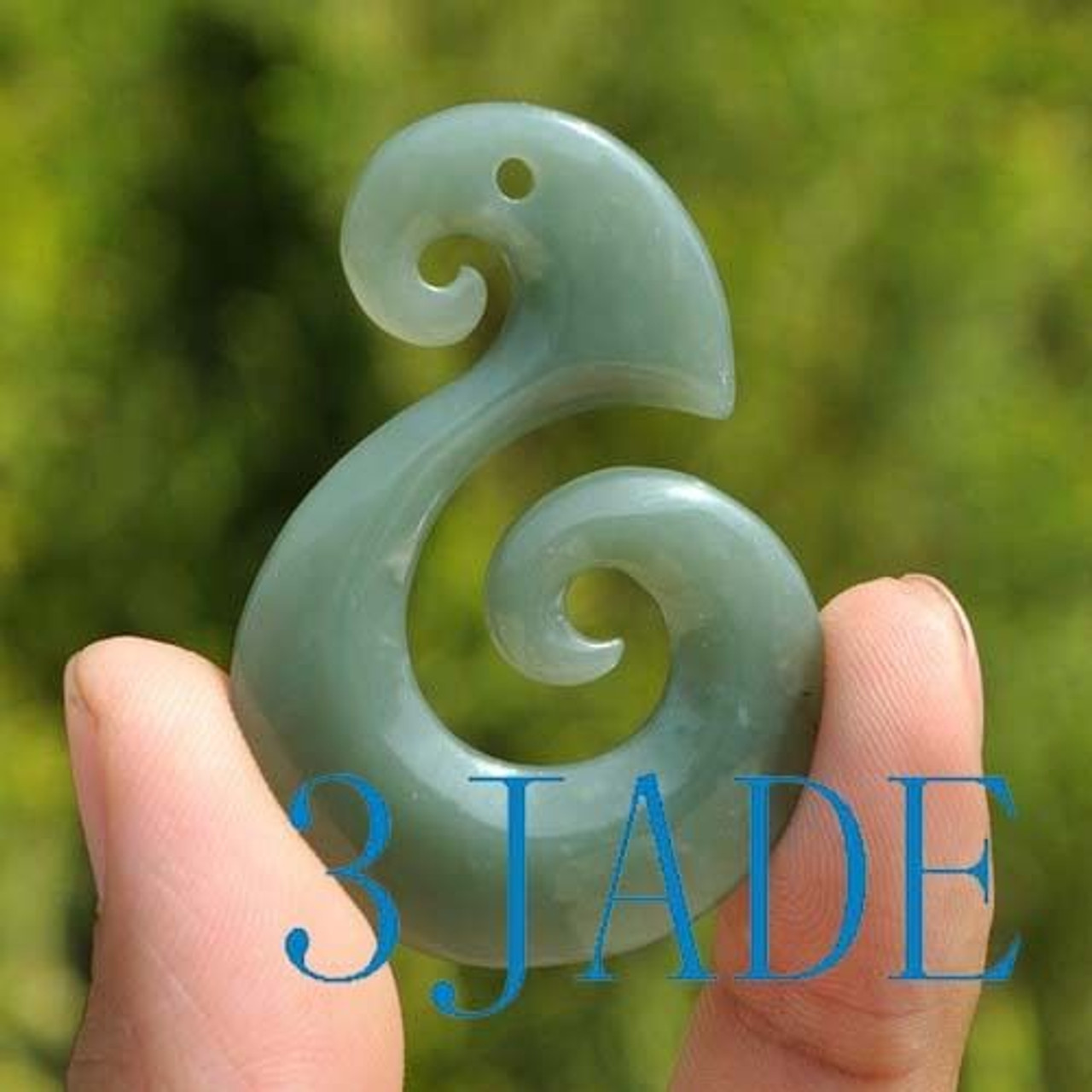 Nephrite Jade Koru Pendant Necklace New Zealand Maori Tribal Style Carving