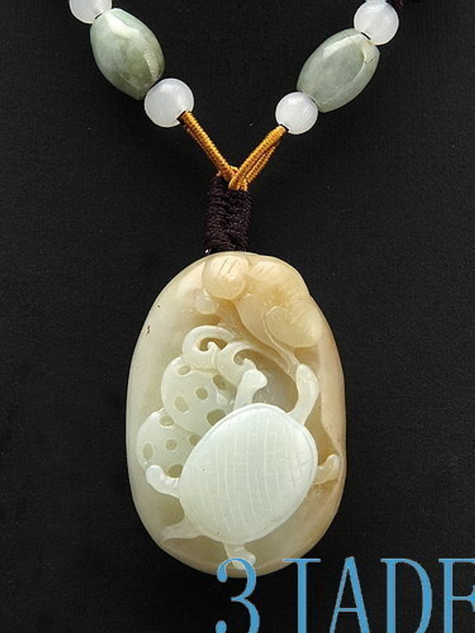 Natural Hetian Nephrite Jade Carving: Turtle Pendant w/ certificate