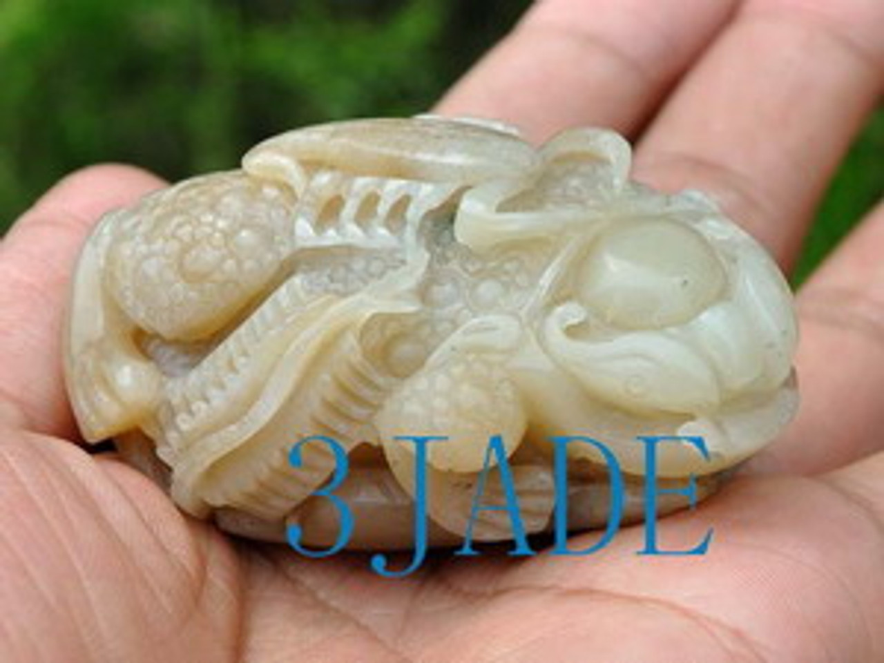 Natural Hetian Jade Carving: Five Poisonous Creatures