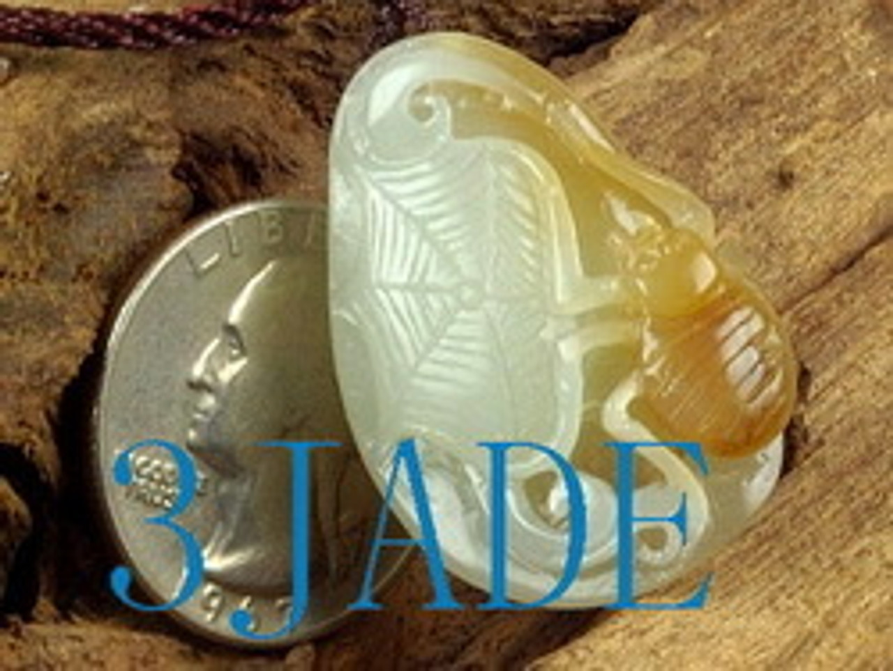 Natural Hetian Nephrite Jade Spider Pendant / Carving, v/ Certificate G020266