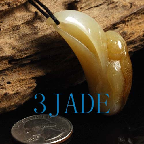 brown nephrite jade eagle head pendant