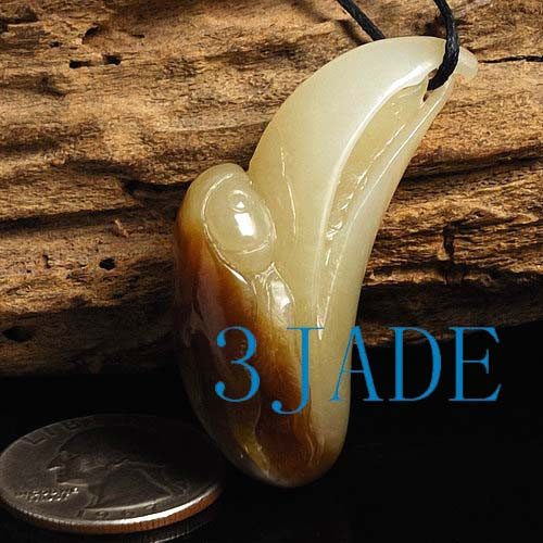 hand-carved jade eagle head