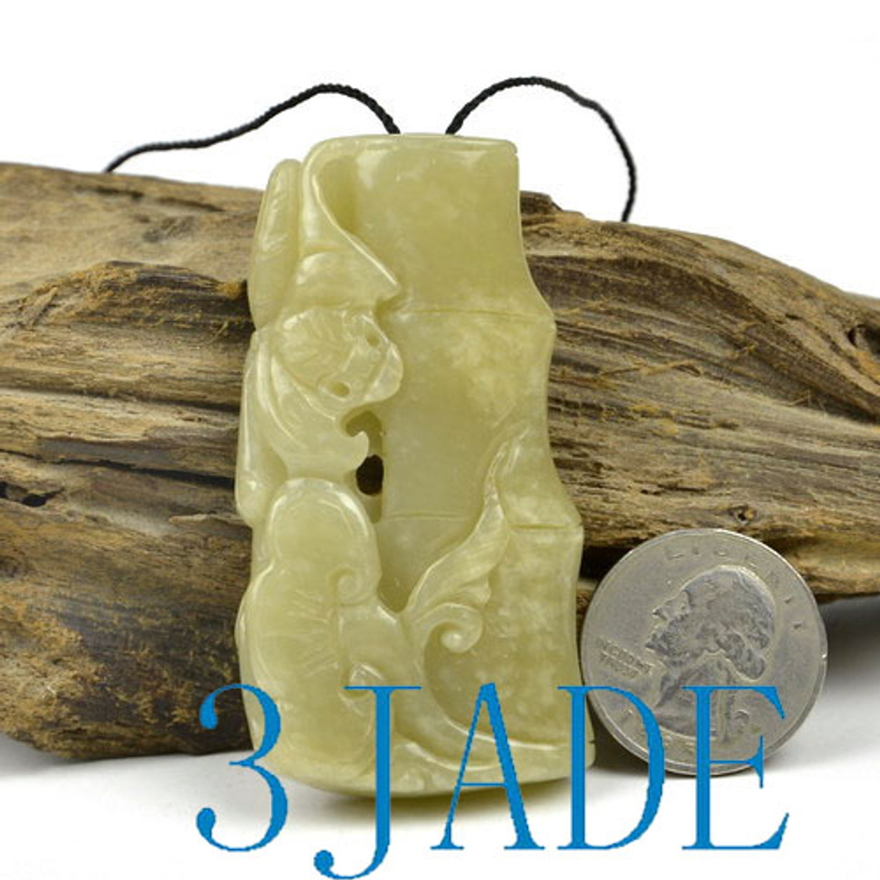 Natural Hetian Nephrite Jade  Dragon Pendant Carving / Art, w/ Certificate -G020428
