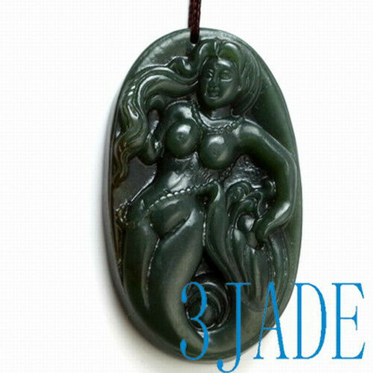 nephrite jade mermaid pendant