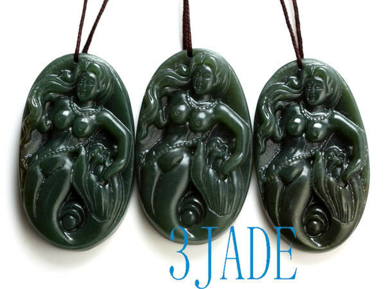 nephrite jade mermaid necklace