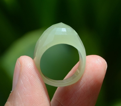 faceted jade saddle ring