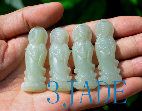 white nephrite jade Kwan-yin pendant wholesale