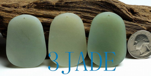 3PCS Natural Nephrite Jade Snake & Bamboo Figurine / Pendants -G025400