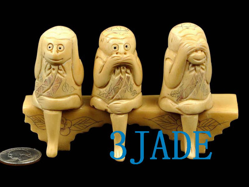 Bone Three Wise Monkeys