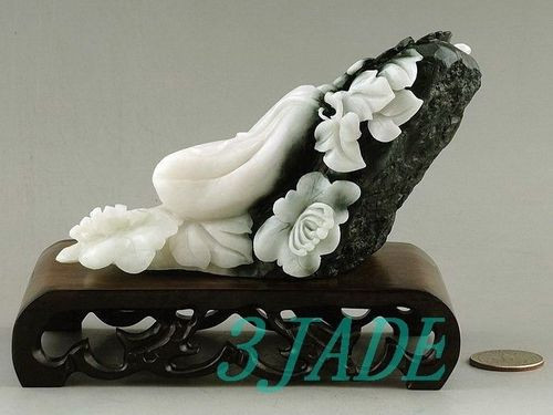 Natural Dushan Jade Carving / Sculpture / Statue: Harvest Season