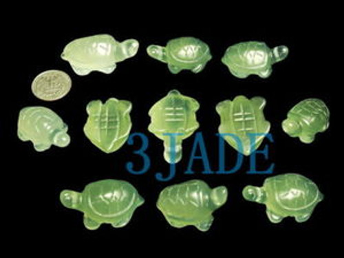 5pcs Natural Translucent Xiu Jade / Serpentine Turtle Figurines