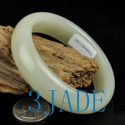 59mm Natural Hetian Nephrite Jade Bangle Bracelet w/ Certificate C004192
