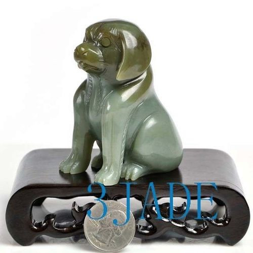 carved jade dog statue