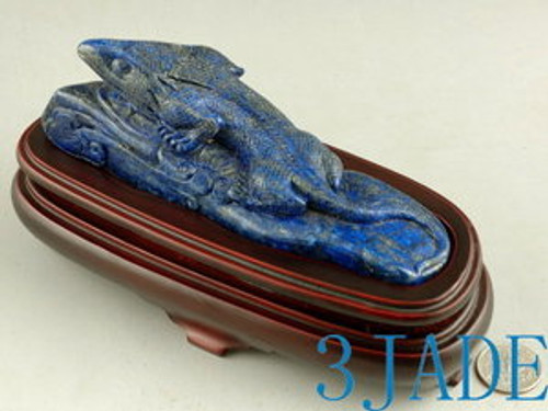 Natural Lapis Lazuli Carving/Sculpture: Lizard Statue
