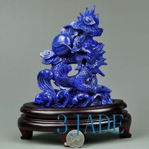 Lapis Lazuli Chinese Dragon Statue / Sculpture