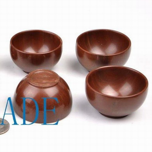 4pcs 2 1/16" Hand Carved Natural Muyu Stone Bowls/Cups