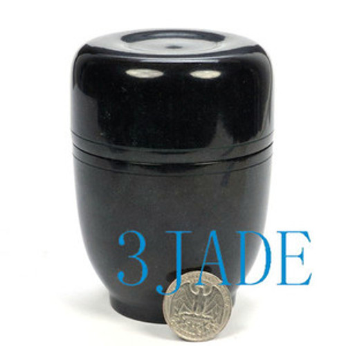 Natural Black Green Jade Tea Canister / Container N002072