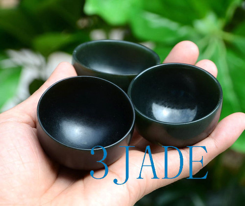 2" Handmade Natural Nephrite Jade Cute Bowl / Cup / Shot Glass