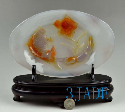 Agate Lotus Fish Plate