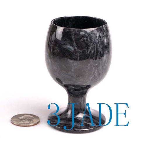 3 1/2" Hand Carved Natural Stone / Rock Goblet Calcite Wine Cup -N026101