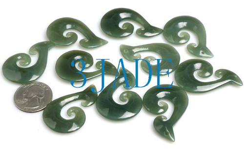 nephrite jade Koru spiral pendant