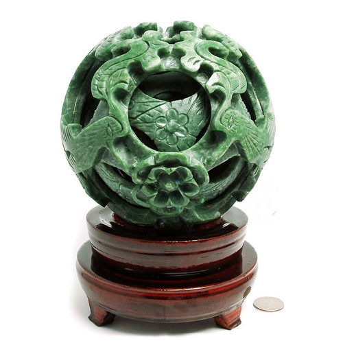 8 layers green jade puzzle ball