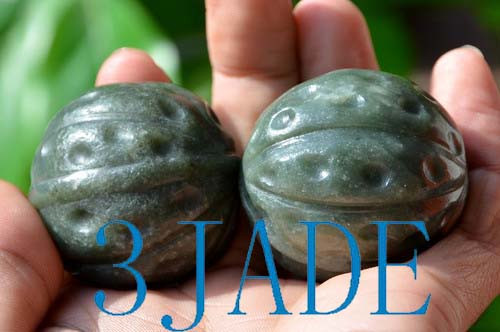 Nephrite Jade Walnut Balls / Sphere