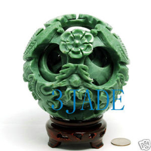 6 layers Green Stone Magic Puzzle Ball Sphere