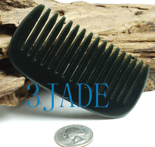 Hand Carved Natural Nephrite Jade Comb Z012303