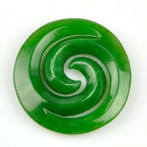 green jade swirl spiral penant