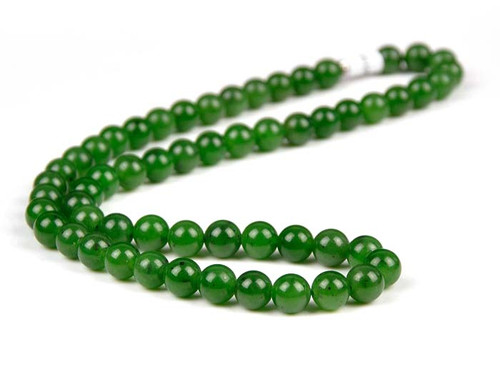 Green Nephrite Jade Beads Necklace