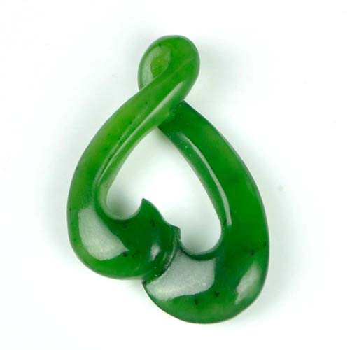 Green Jade Twist Koru pendant
