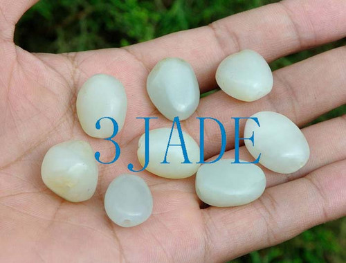 Tumbled Nephrite Jade Stone Nugget Beads