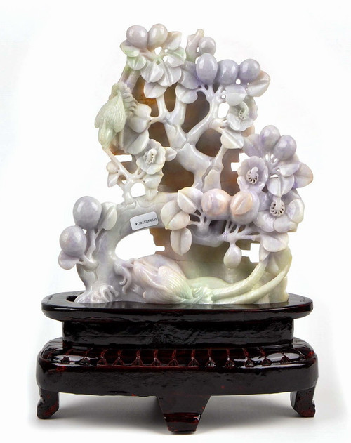 jade bird flower statue