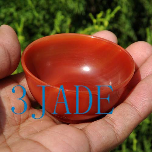 56mm Hand Carved Carnelian / Red Agate Cup / Bowl Stone Shot Glass -N013142