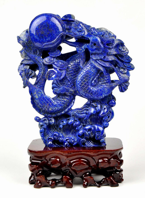 Lapis Lazuli Playing Dragon Statue