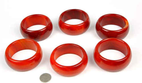 Carnelian / Red Agate Wide Bangle Bracelet  wholesale